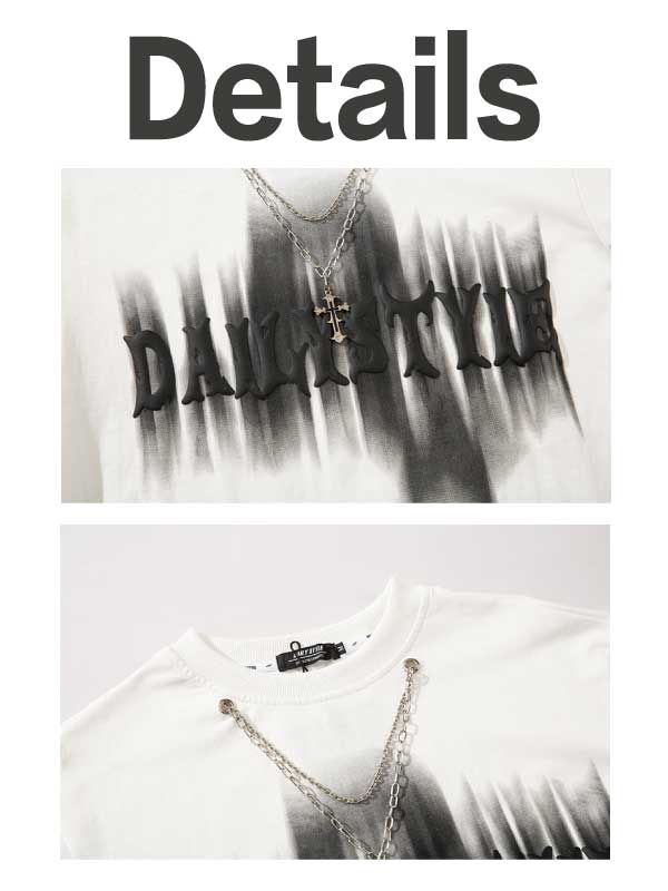 T-shirt graphique Y2K Daily Style avec collier