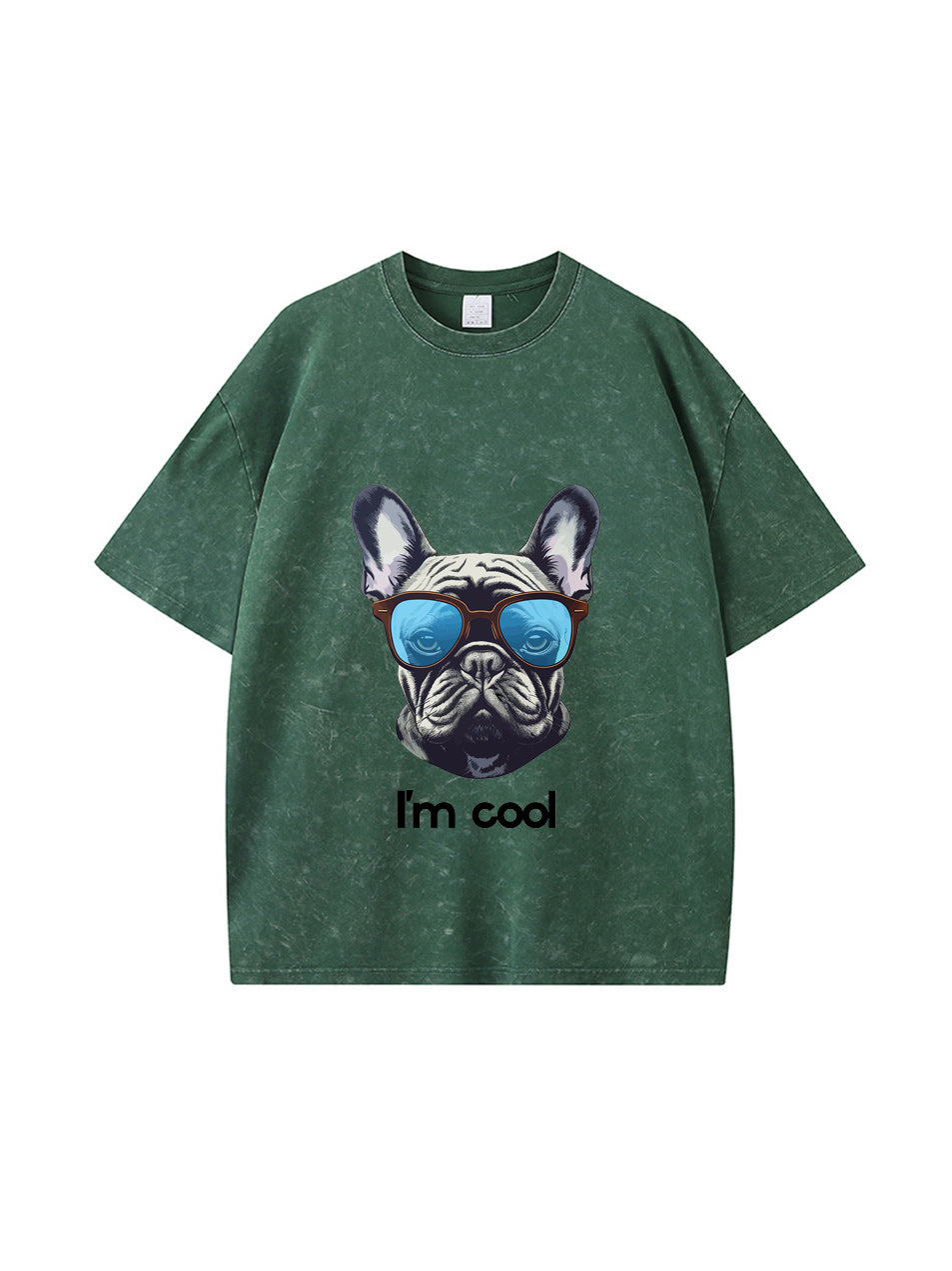 T-shirt en coton délavé avec imprimé lettre cool