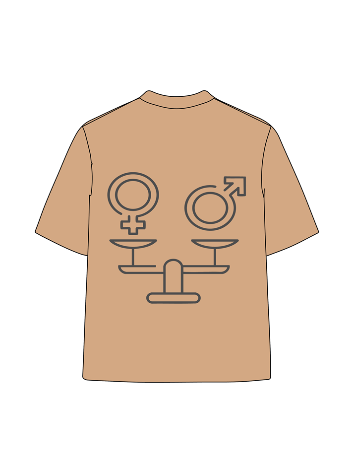T-shirt femme en coton délavé imprimé Equality 230g