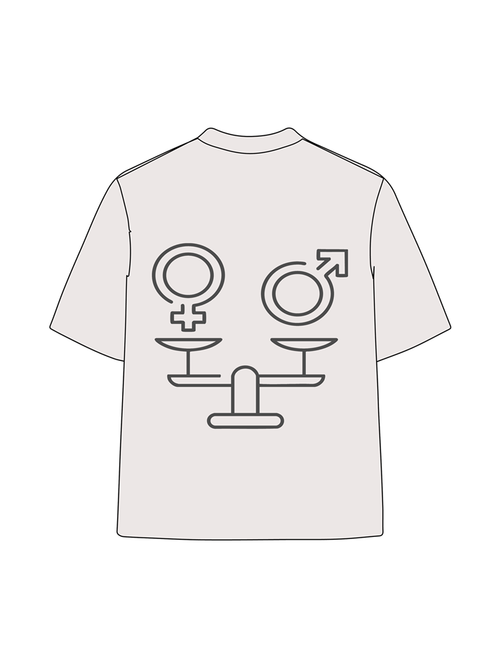 T-shirt femme en coton délavé imprimé Equality 230g