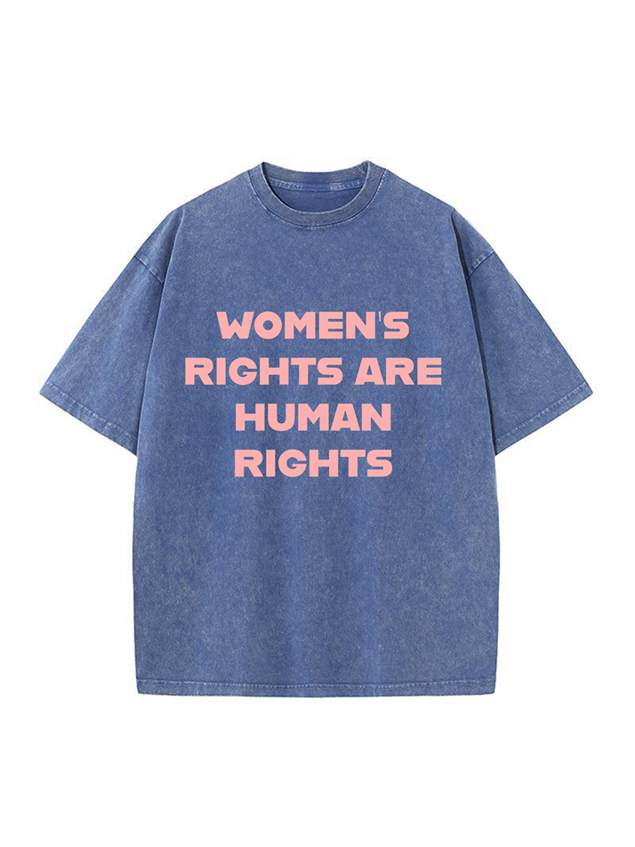 T-shirt en coton délavé imprimé Women Rights 230 g pour femme