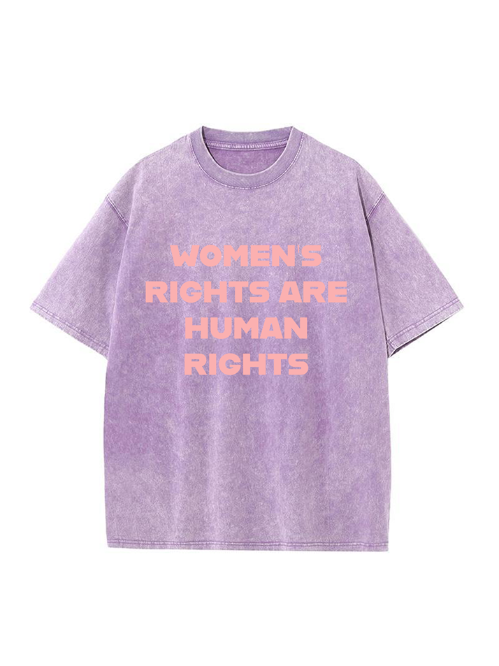 T-shirt en coton délavé imprimé Women Rights 230 g pour femme