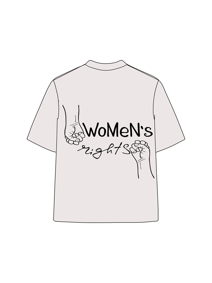 T-shirt femme en coton délavé imprimé Bonne égalité de 230g