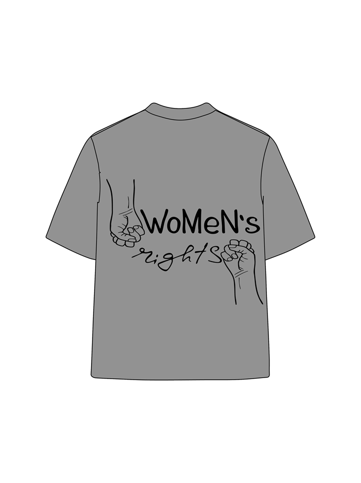 T-shirt femme en coton délavé imprimé Bonne égalité de 230g