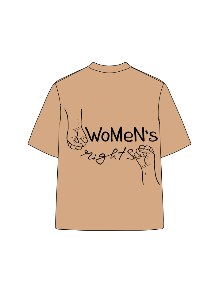 T-shirt femme en coton délavé imprimé Bonne égalité de 230g