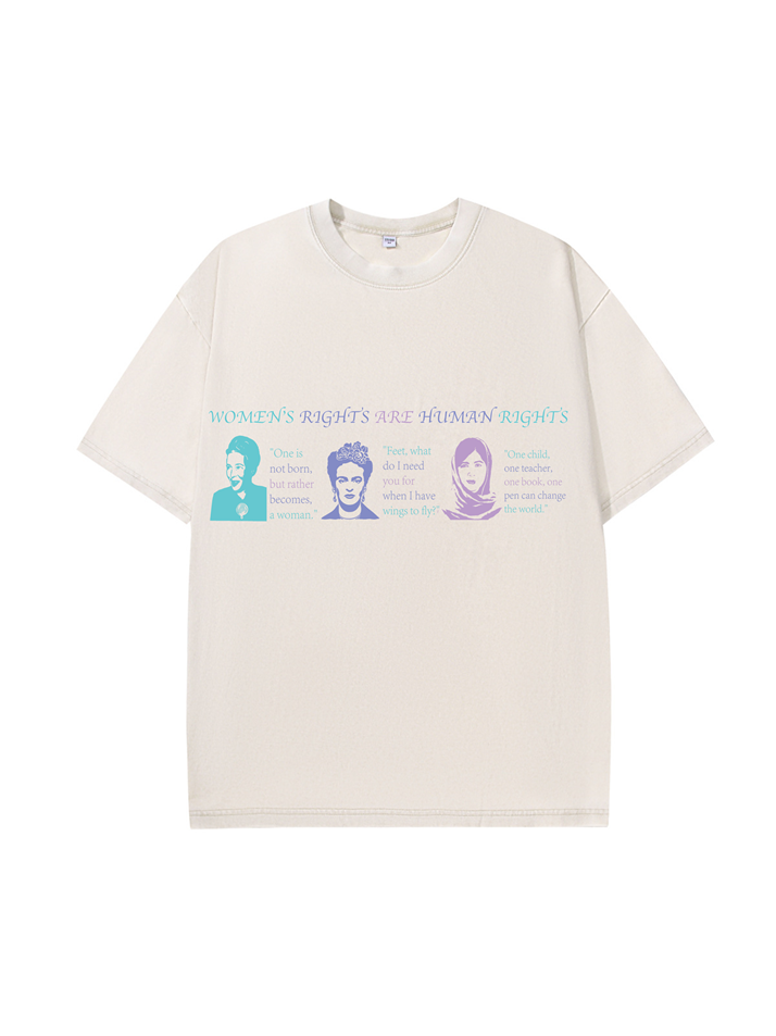 T-shirt femme Liberation en coton délavé imprimé 230g