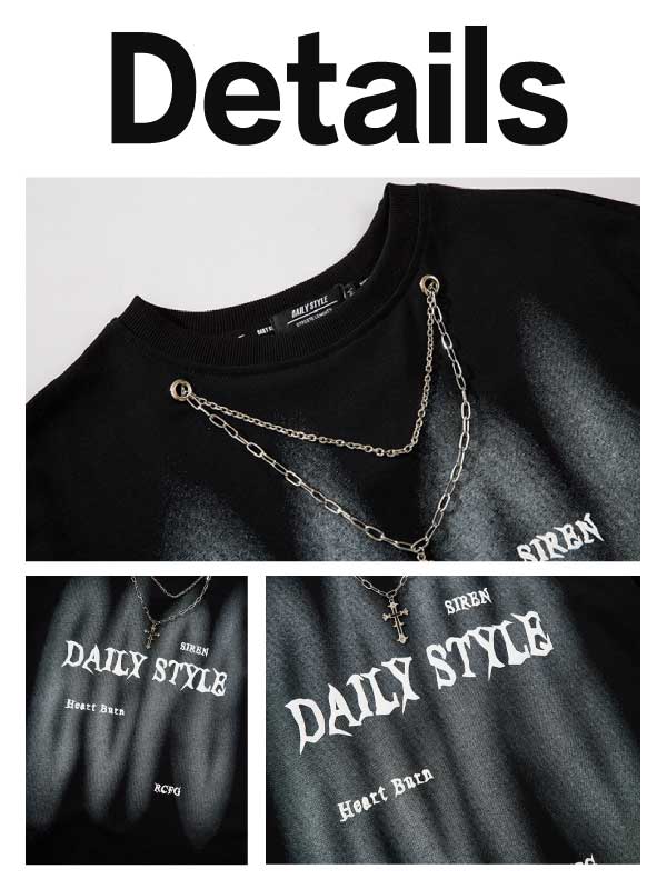 T-shirt graphique Y2K Daily Style avec collier