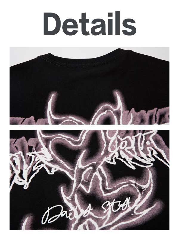 T-shirt graphique à lettres Y2K avec collier