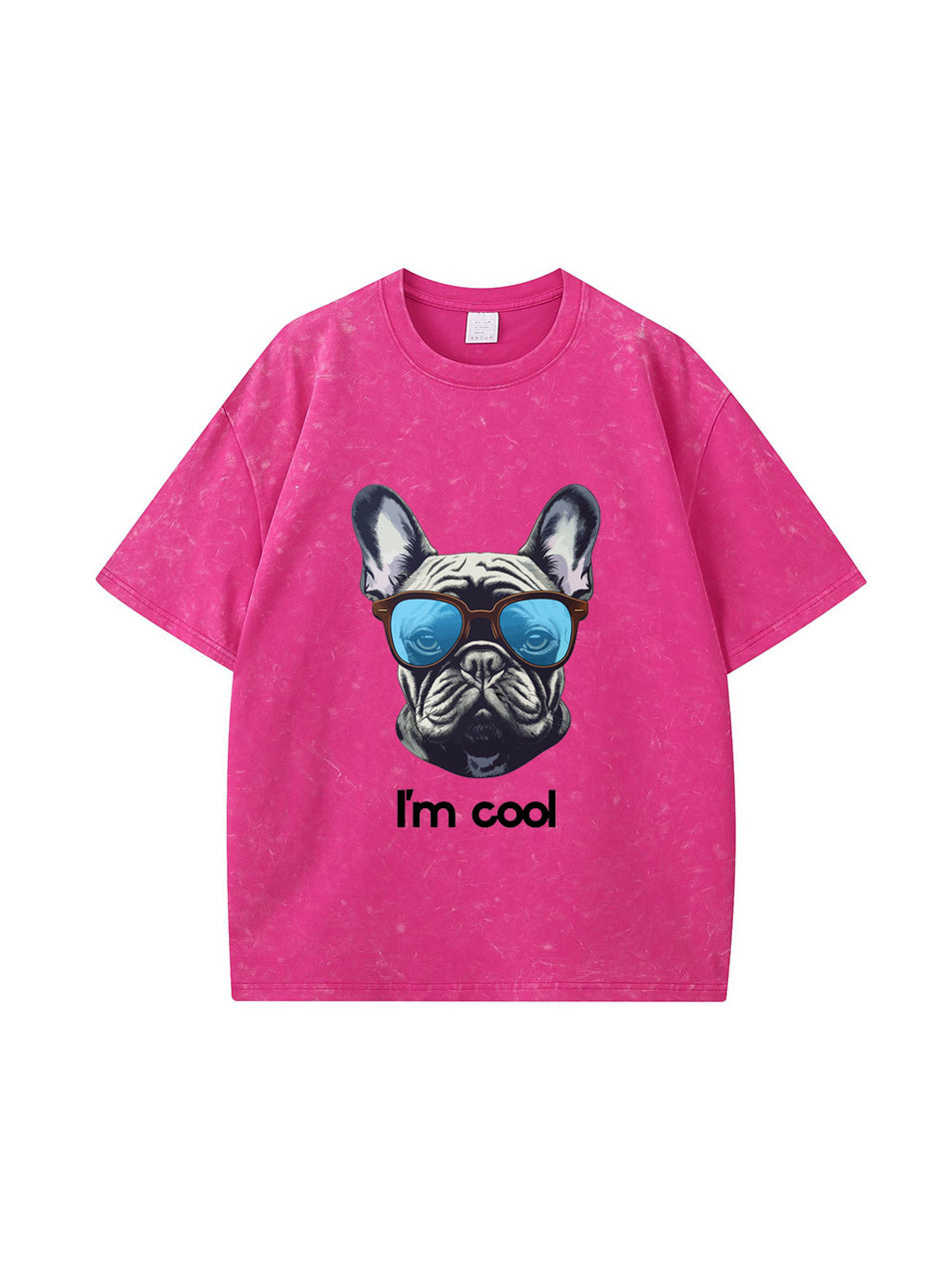 T-shirt en coton délavé avec imprimé lettre cool