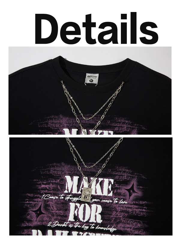 T-shirt graphique Y2K avec collier pour un style quotidien
