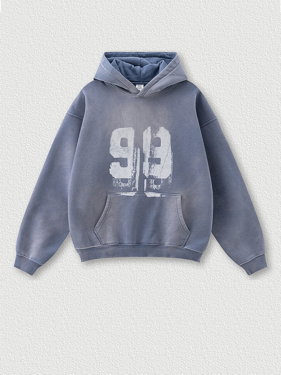 Sweat à capuche en polaire à imprimé graffiti vintage