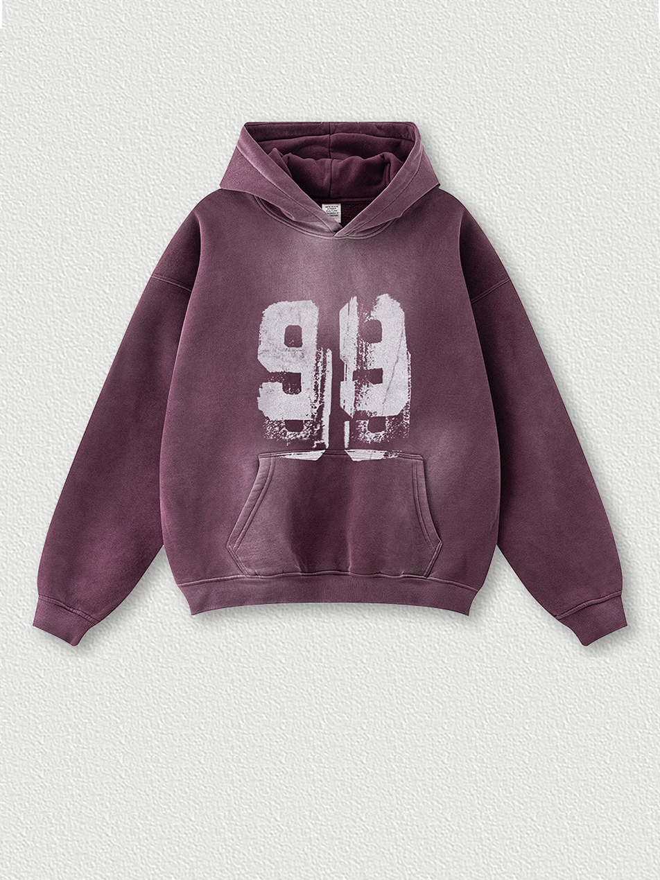 Sweat à capuche en polaire à imprimé graffiti vintage