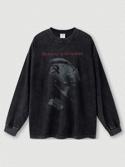 T-shirt à manches longues imprimé guerrier blindé