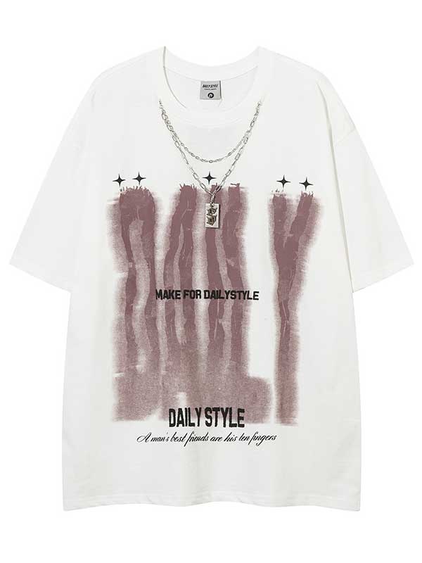 T-shirt graphique Y2K avec collier pour un style quotidien
