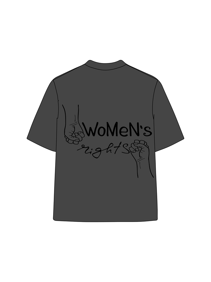 T-shirt femme en coton délavé imprimé Bonne égalité de 230g